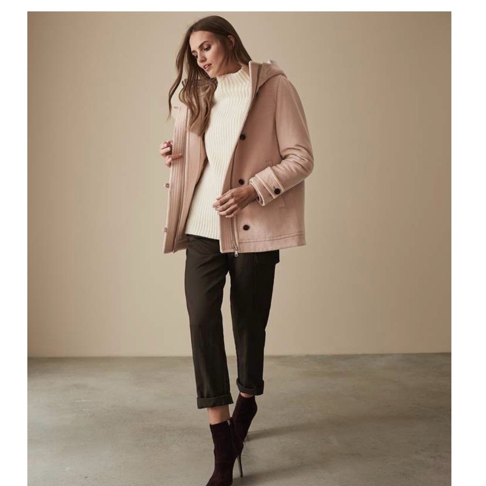 REISS Marlowe Stylish Pink Coat